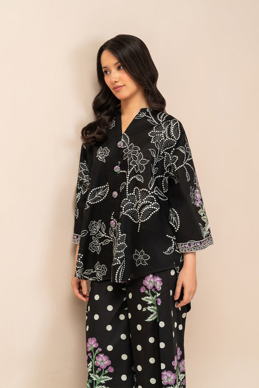 2 PIECE EMBROIDERED LAWN SUIT-NOIR BLOOM (UNSTITCHED)
