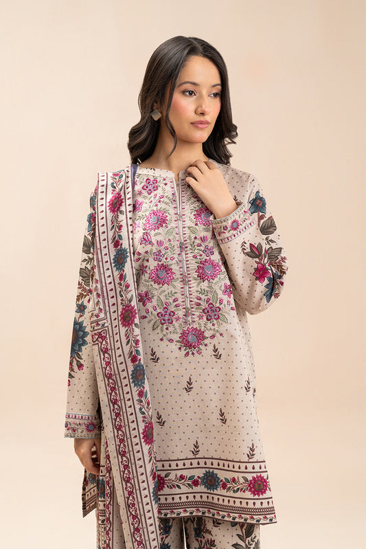 3 PIECE EMBROIDERED LAWN SUIT-FLEUR CHARM (UNSTITCHED)