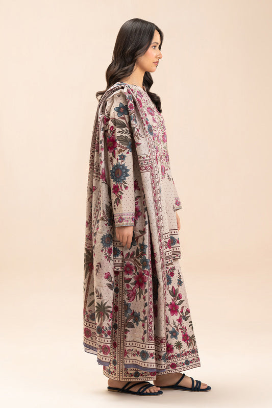 3 PIECE EMBROIDERED LAWN SUIT-FLEUR CHARM (UNSTITCHED)