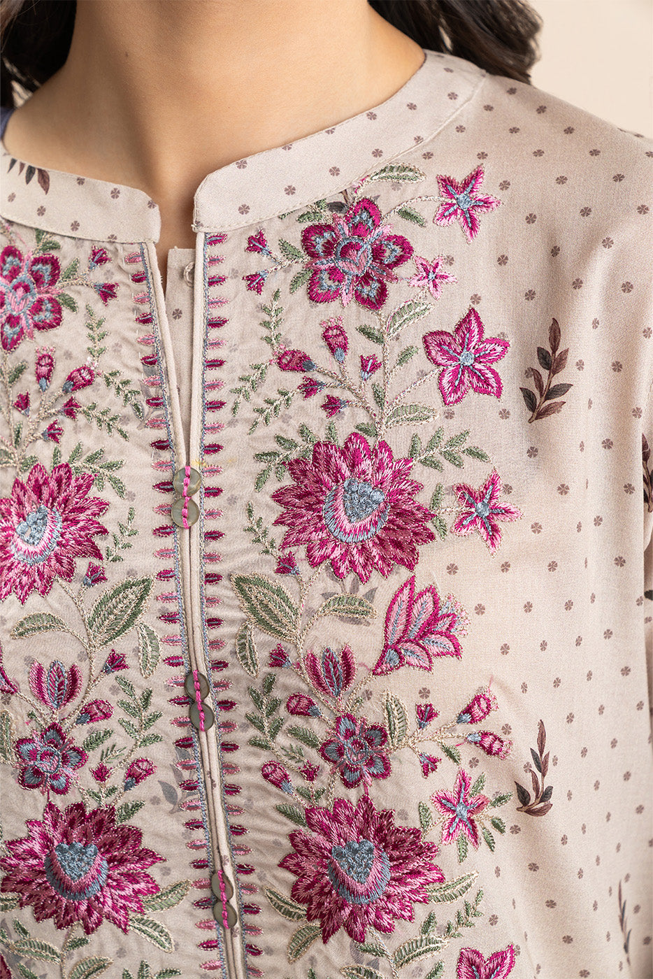 3 PIECE EMBROIDERED LAWN SUIT-FLEUR CHARM (UNSTITCHED)