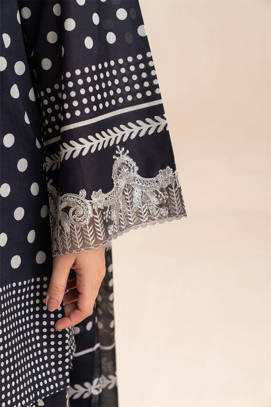 3 PIECE EMBROIDERED LAWN SUIT-MONOCHROME GARDEN (UNSTITCHED)