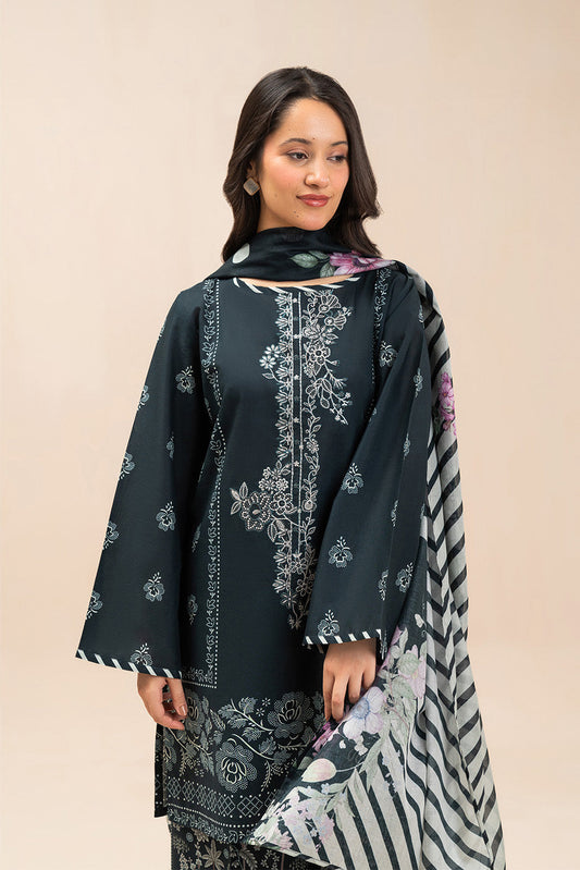 3 PIECE EMBROIDERED LAWN SUIT-NOIR VINE (UNSTITCHED)