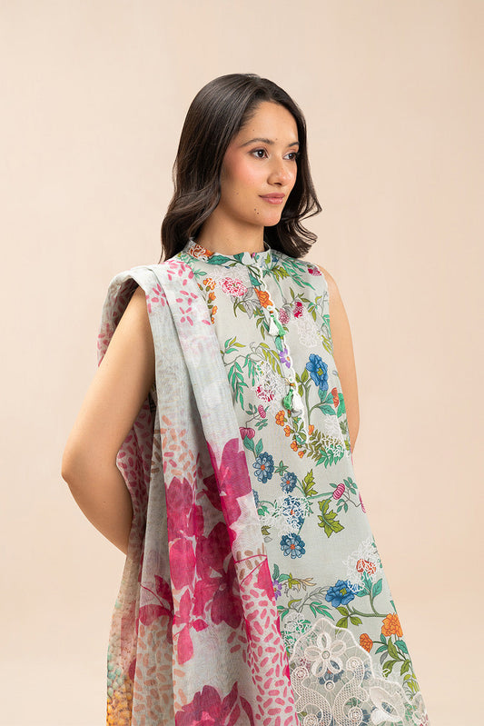 3 PIECE EMBROIDERED LAWN SUIT-FLORAL MEDLEY (UNSTITCHED)