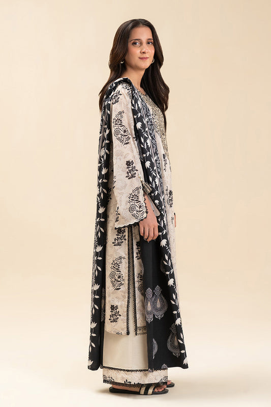3 PIECE EMBROIDERED LAWN SUIT-IVORY DREAM (UNSTITCHED)