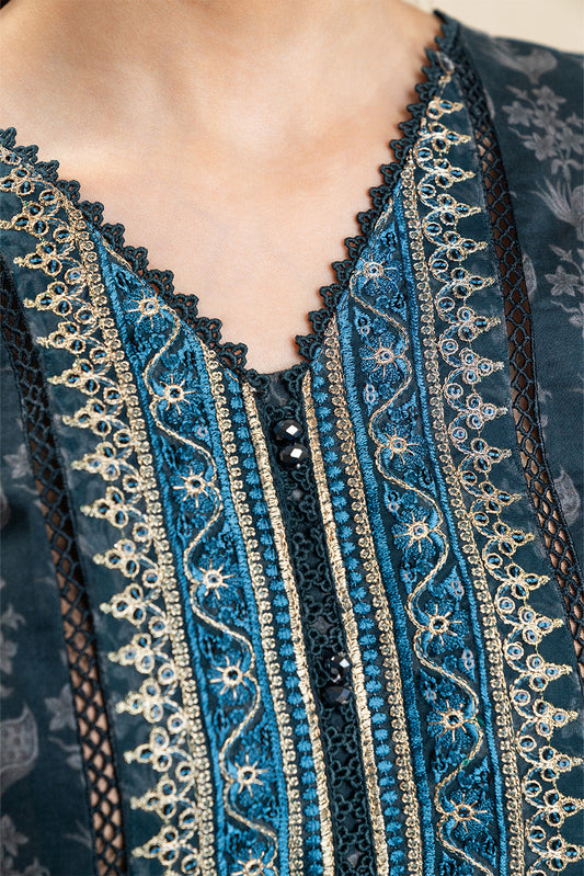 3 PIECE EMBROIDERED LAWN SUIT-MIDNIGHT TRADITION (UNSTITCHED)