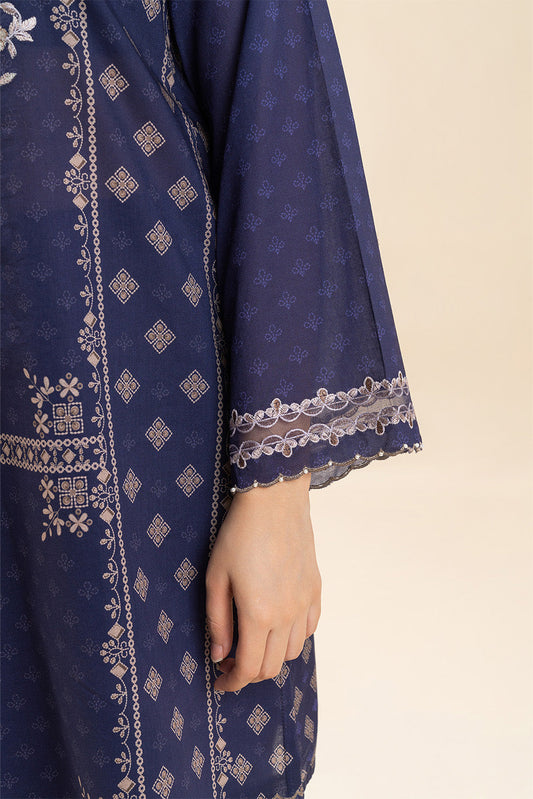 3 PIECE EMBROIDERED LAWN SUIT-PLUM ORCHID (UNSTITCHED)