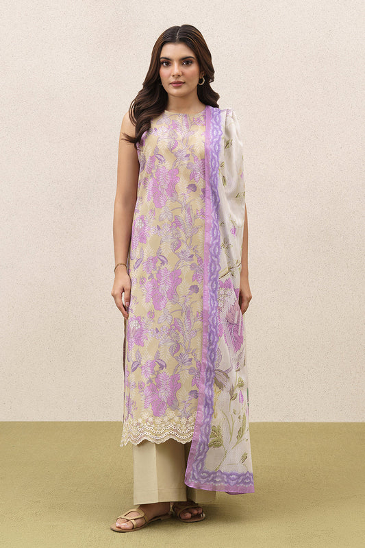 3 PIECE EMBROIDERED LAWN SUIT-LIME VERDANT (UNSTITCHED)