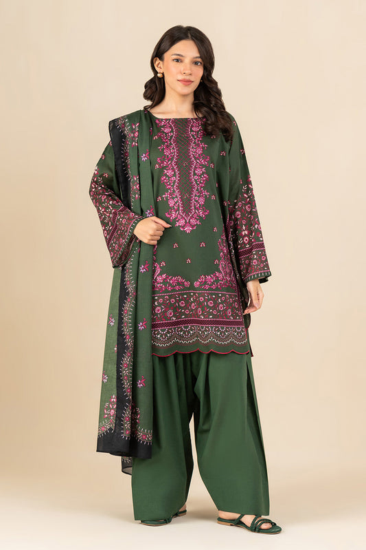 3 PIECE EMBROIDERED LAWN SUIT-MYSTIC GARDEN (UNSTITCHED)
