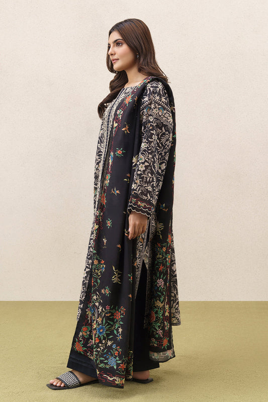 3 PIECE EMBROIDERED LAWN SUIT-FLORAL FOREST (UNSTITCHED)
