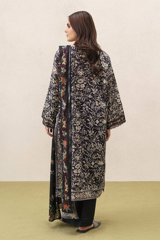 3 PIECE EMBROIDERED LAWN SUIT-FLORAL FOREST (UNSTITCHED)