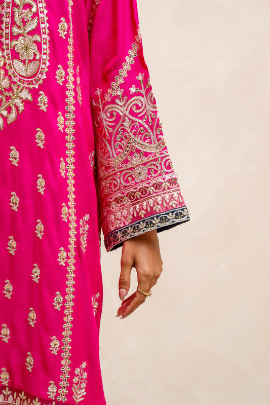 2 PIECE EMBROIDERED SILK SUIT (LUXURY-PRET)