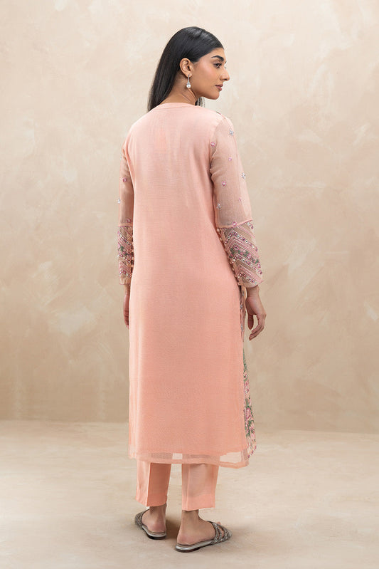 2 PIECE EMBROIDERED COTTON NET SUIT (LUXURY-PRET)