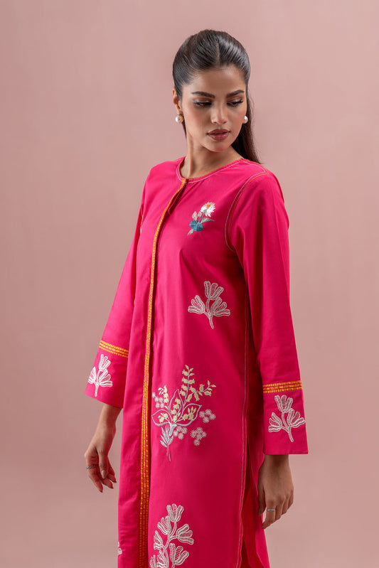2 PIECE EMBROIDERED CAMBRIC SUIT (PRET)