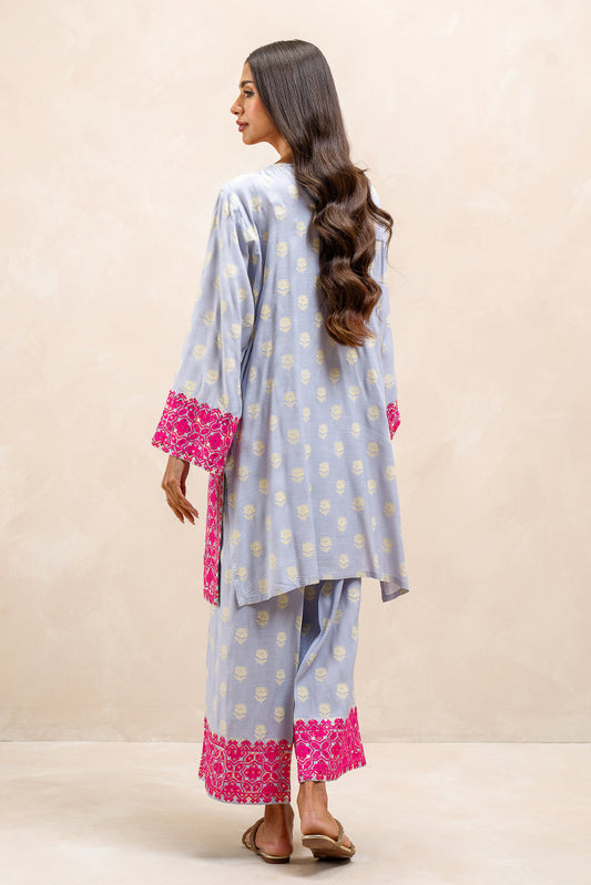 2 PIECE EMBROIDERED SILK SUIT (LUXURY-PRET)