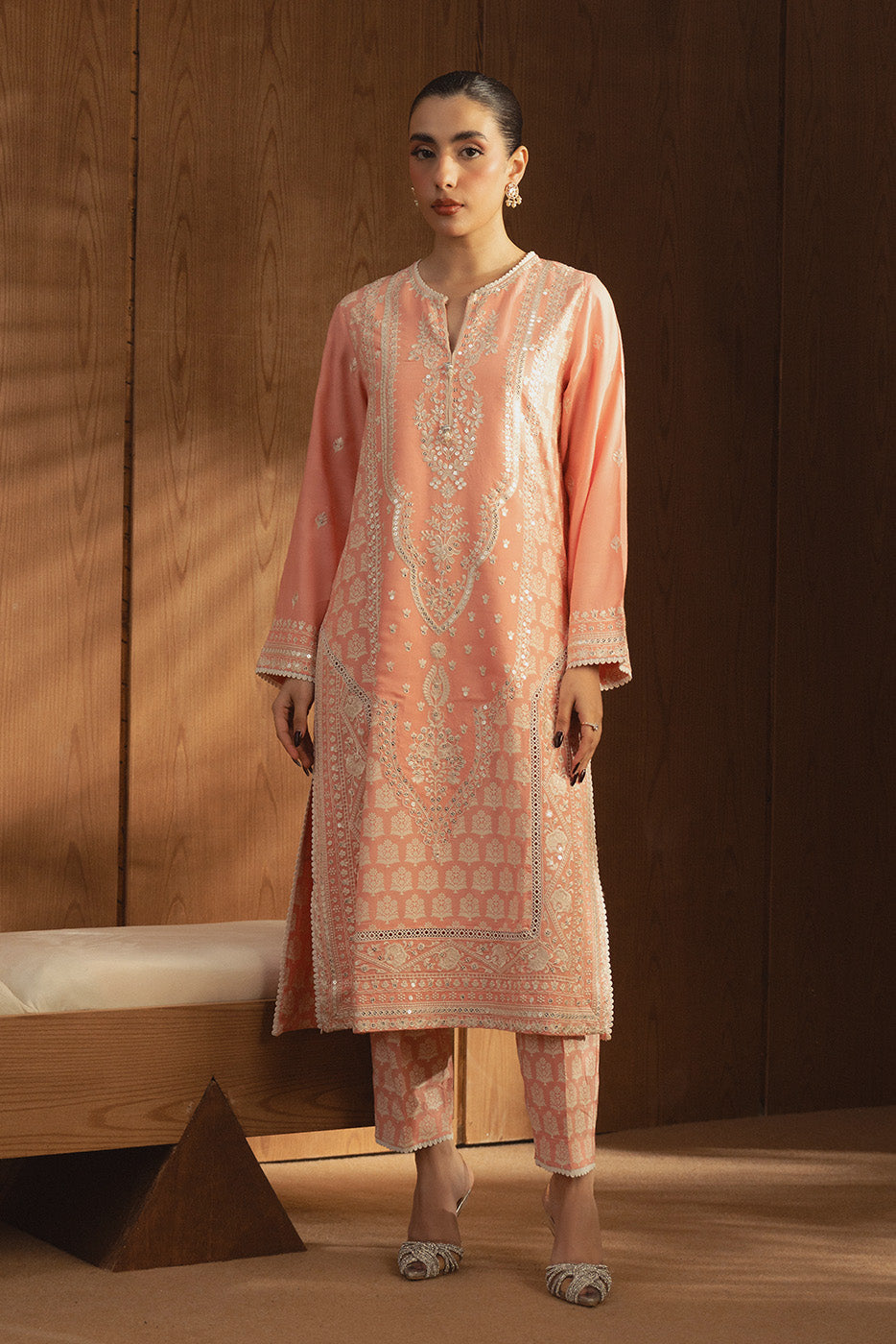 2 PIECE EMBROIDERED RAW SILK SUIT (LUXURY PRET)