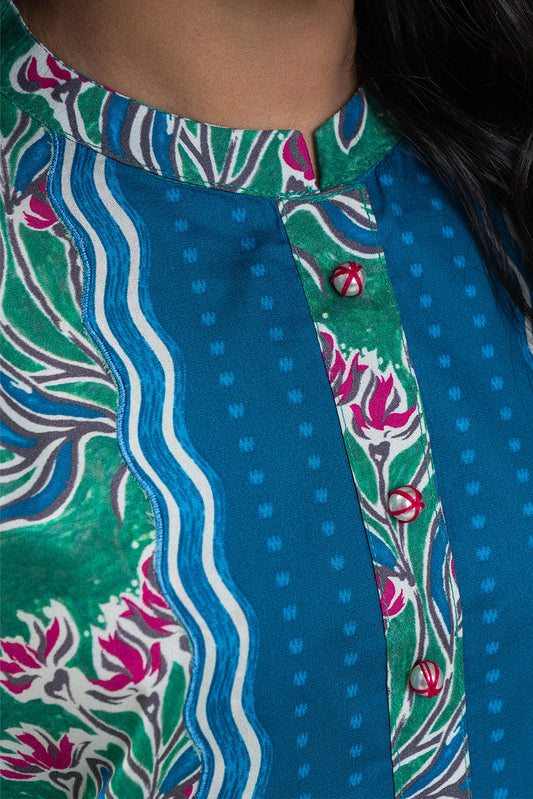 PRINTED COTTON VISCOSE SHIRT (PRET)