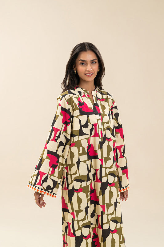 2 PIECE PRINTED CAMBRIC SUIT (PRET)