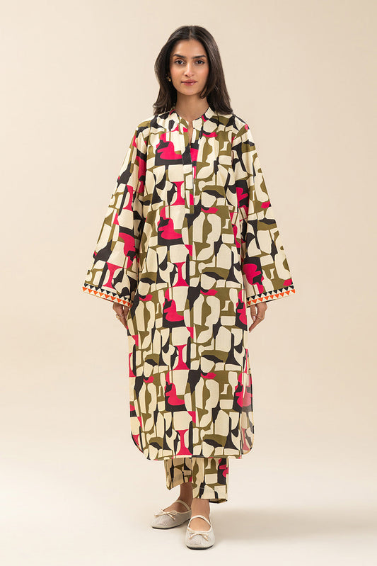 2 PIECE PRINTED CAMBRIC SUIT (PRET)