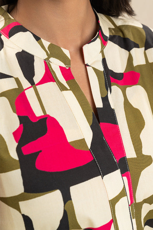 2 PIECE PRINTED CAMBRIC SUIT (PRET)