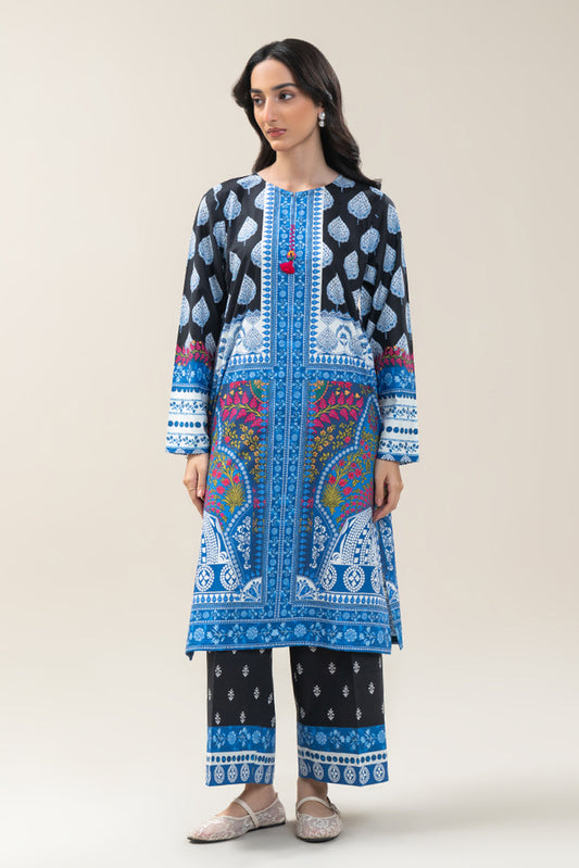 2 PIECE PRINTED COTTON VISCOSE SUIT (PRET)