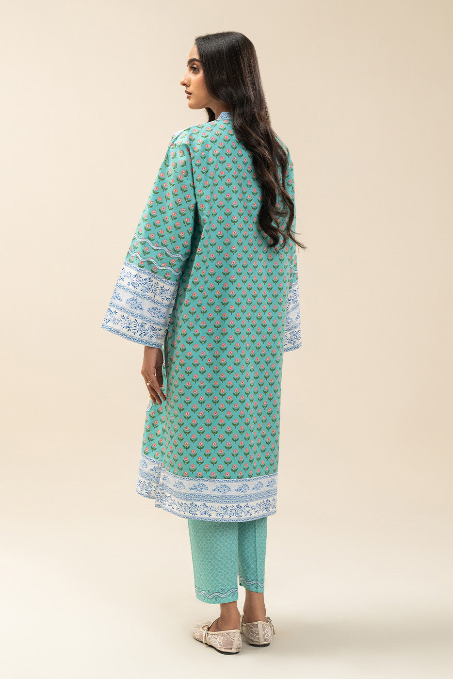 2 PIECE PRINTED COTTON VISCOSE SUIT (PRET)