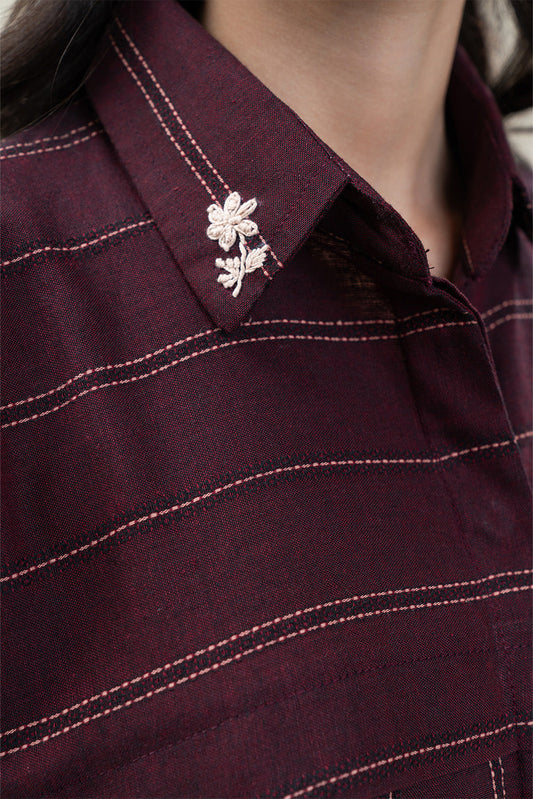 EMBROIDERED DOBBY TOP (PRET)