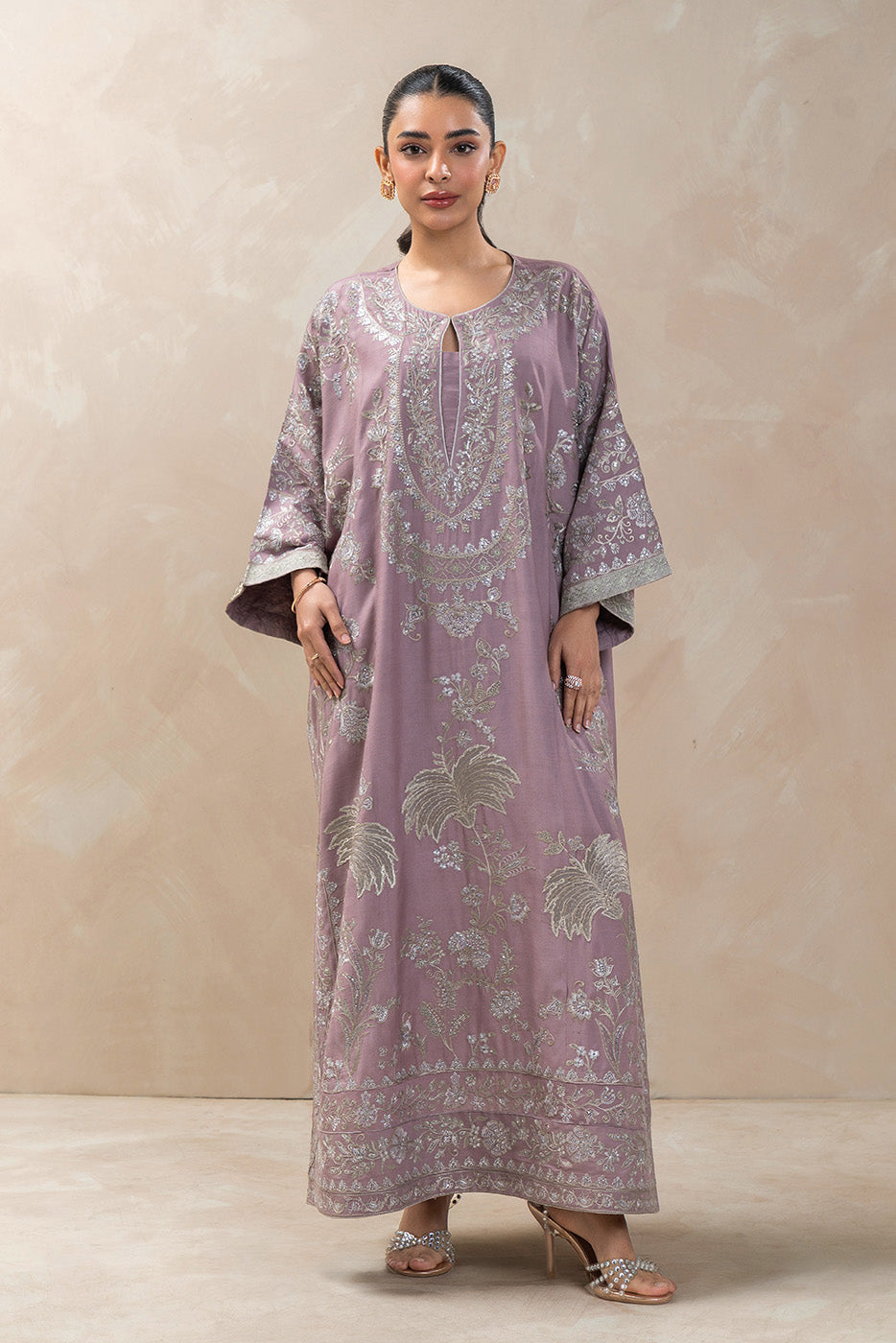 2 PIECE EMBROIDERED RAW SILK SUIT (LUXURY-PRET)
