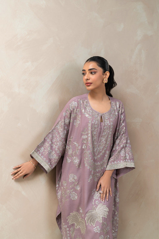 2 PIECE EMBROIDERED RAW SILK SUIT (LUXURY-PRET)