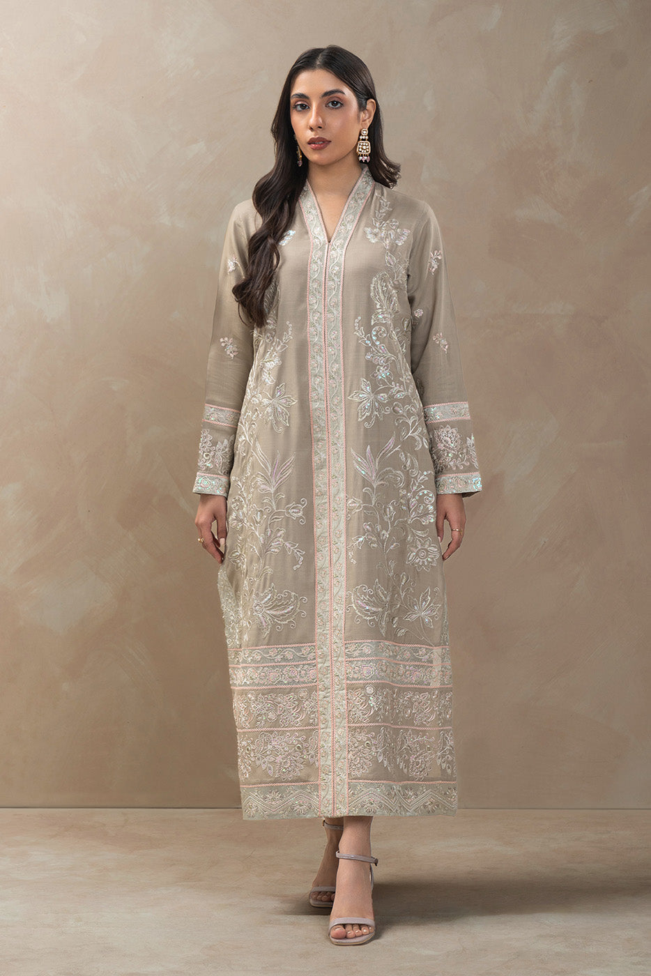 2 PIECE EMBROIDERED RAW SILK SUIT (LUXURY-PRET)