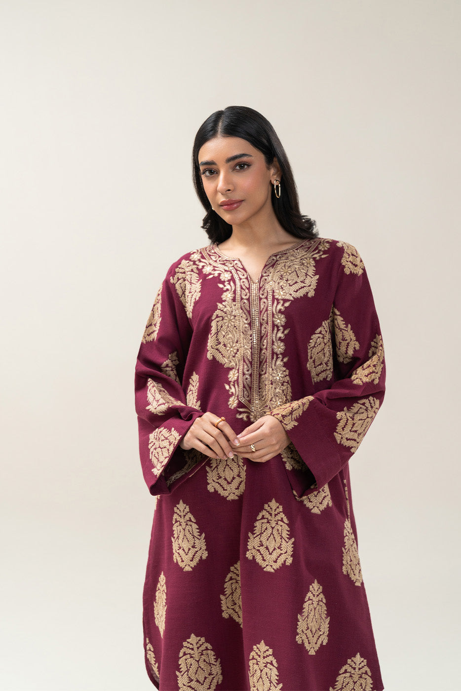 2 PIECE EMBROIDERED KHADDAR SUIT (PRET)