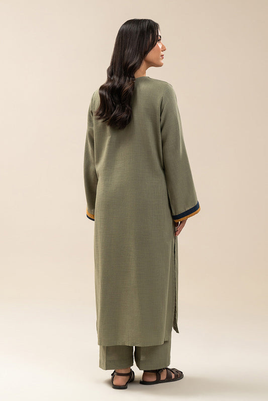 2 PIECE EMBROIDERED TWILL SUIT (PRET)