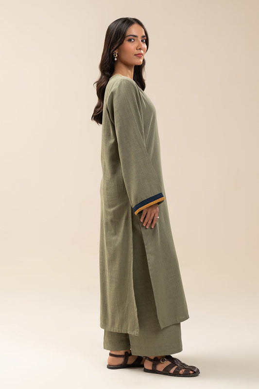 2 PIECE EMBROIDERED TWILL SUIT (PRET)