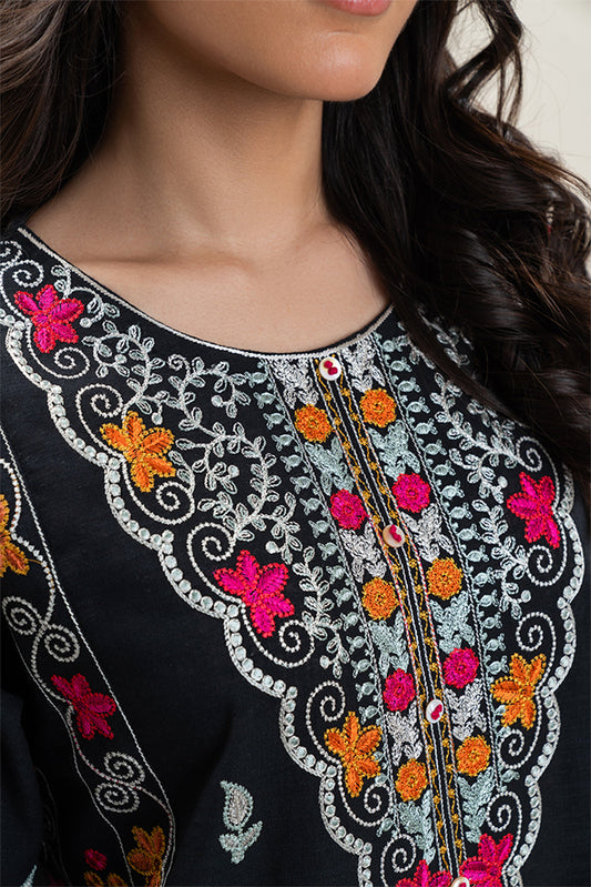 2 PIECE EMBROIDERED TWO WAY SLUB SUIT (PRET)