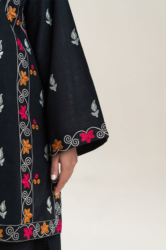 2 PIECE EMBROIDERED TWO WAY SLUB SUIT (PRET)