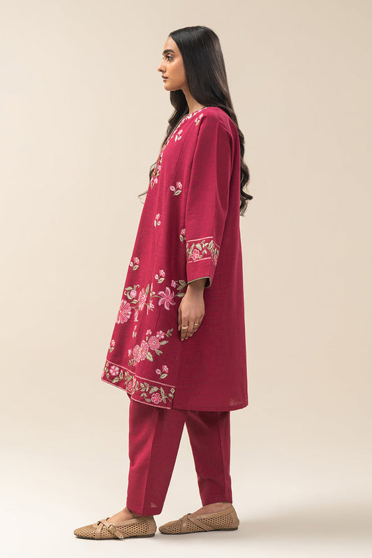 2 PIECE EMBROIDERED TWO WAY SLUB SUIT (PRET)
