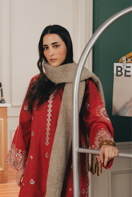 2 PIECE EMBROIDERED TWO WAY SLUB SUIT (PRET)