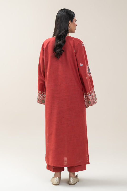 2 PIECE EMBROIDERED TWO WAY SLUB SUIT (PRET)