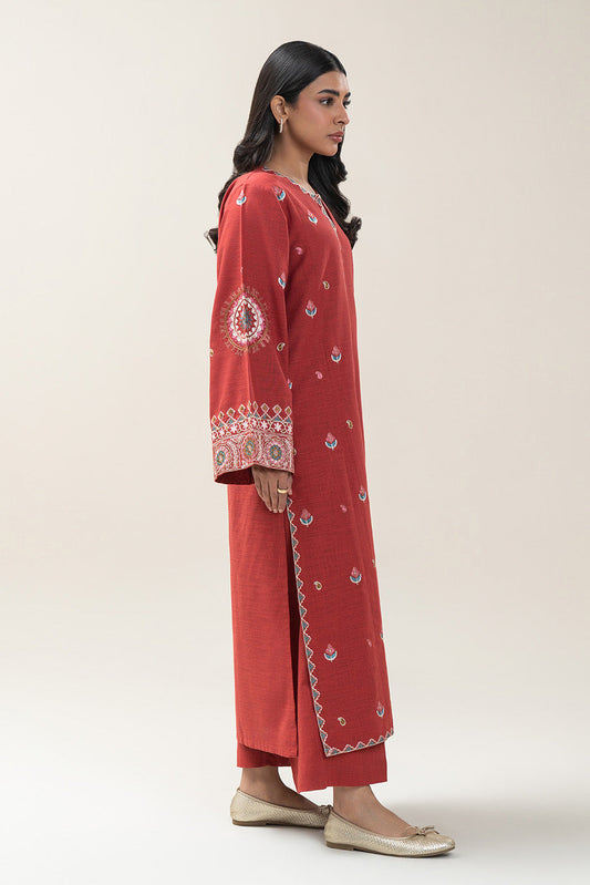 2 PIECE EMBROIDERED TWO WAY SLUB SUIT (PRET)