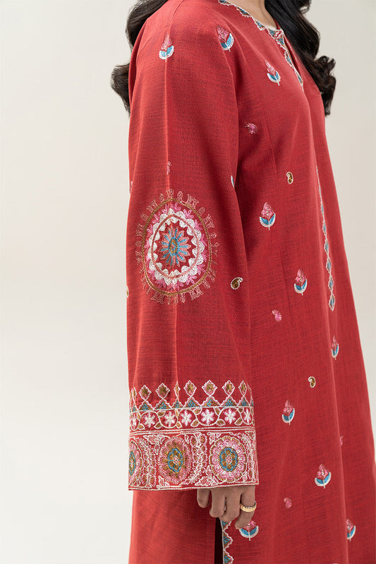 2 PIECE EMBROIDERED TWO WAY SLUB SUIT (PRET)