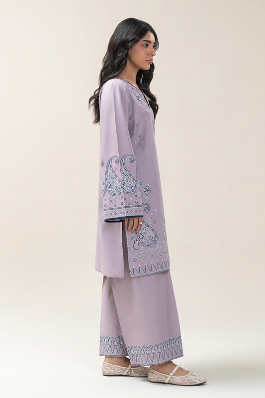 2 PIECE EMBROIDERED CAMBRIC SUIT (PRET)