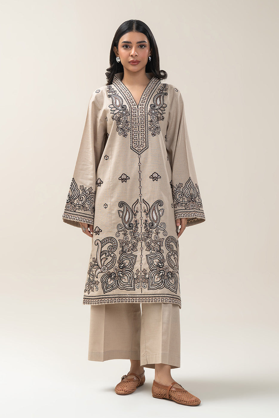 2 PIECE EMBROIDERED KHADDAR SUIT (PRET)