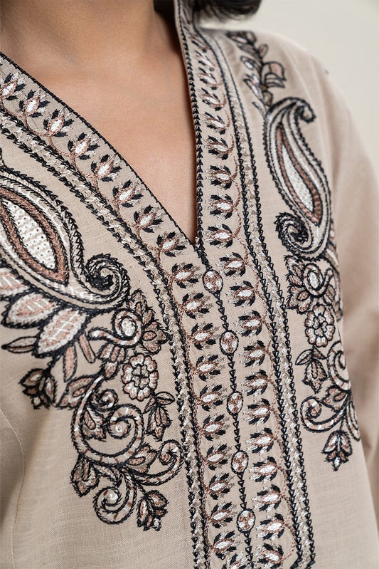 2 PIECE EMBROIDERED KHADDAR SUIT (PRET)