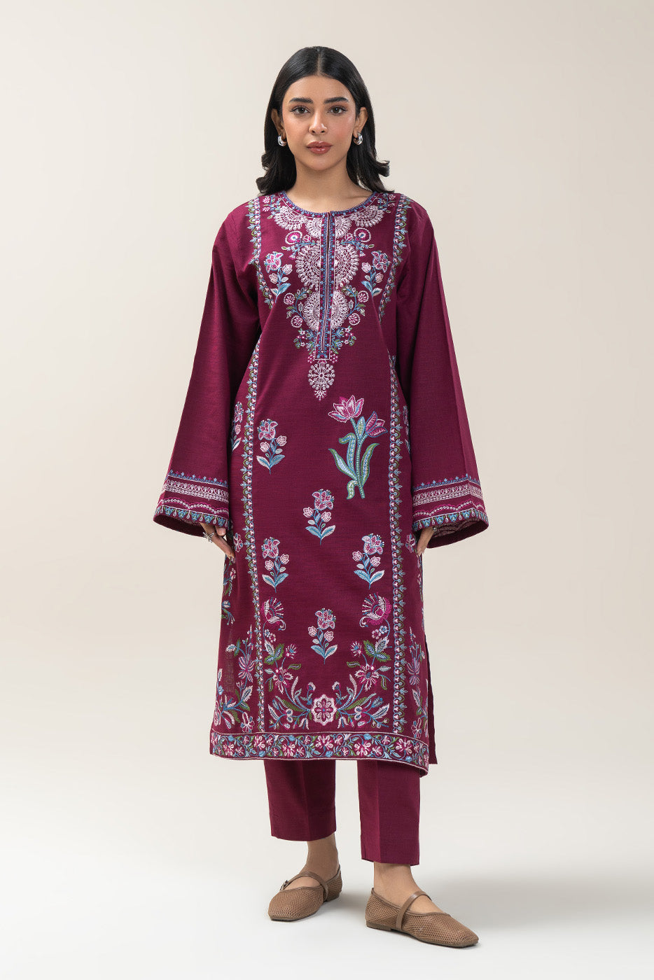 2 PIECE EMBROIDERED KHADDAR SUIT (PRET)