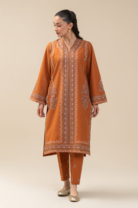 2 PIECE EMBROIDERED SLUB KHADDAR SUIT (PRET)