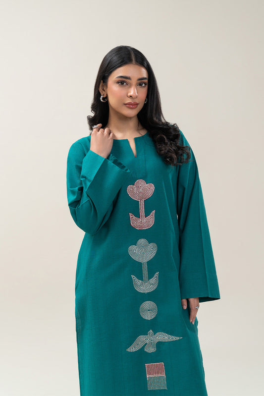 2 PIECE EMBROIDERED KHADDAR SUIT (PRET)