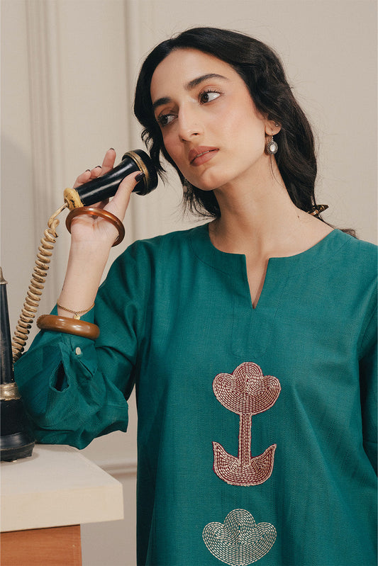 2 PIECE EMBROIDERED KHADDAR SUIT (PRET)