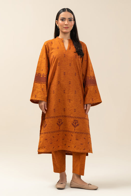 2 PIECE EMBROIDERED POLY NEPS SUIT (PRET)