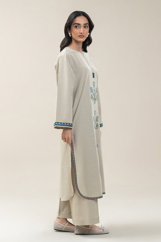 2 PIECE EMBROIDERED SLUB KHADDAR SUIT (PRET)