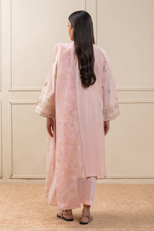 3 PIECE EMBROIDERED TWO TON SUIT (PRET)