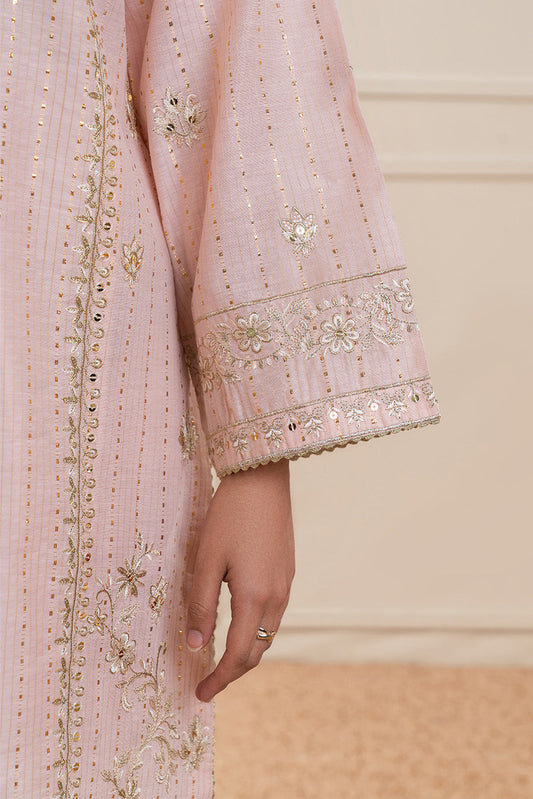 3 PIECE EMBROIDERED TWO TON SUIT (PRET)